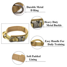 將圖片載入圖庫檢視器 Dog Collar Adjustable Military Tactical Pets Dog Collars Leash Control Handle Training Pet Cat Dog Collar For Small Large Dogs