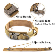 將圖片載入圖庫檢視器 Dog Collar Adjustable Military Tactical Pets Dog Collars Leash Control Handle Training Pet Cat Dog Collar For Small Large Dogs