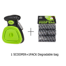 將圖片載入圖庫檢視器 Dog Pet Travel Foldable Pooper Scooper With 1 Roll Decomposable bags Poop Scoop Clean Pick Up Excreta Cleaner Epacket Shipping