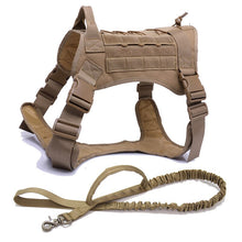 將圖片載入圖庫檢視器 Military Tactical Dog Harness German Shepherd Pet Dog Vest With Handle Nylon Bungee Dog Leash Harness For Small Large Dogs Puppy