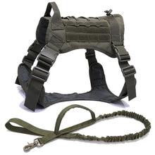 將圖片載入圖庫檢視器 Military Tactical Dog Harness German Shepherd Pet Dog Vest With Handle Nylon Bungee Dog Leash Harness For Small Large Dogs Puppy
