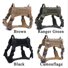 將圖片載入圖庫檢視器 Military Tactical Dog Harness German Shepherd Pet Dog Vest With Handle Nylon Bungee Dog Leash Harness For Small Large Dogs Puppy