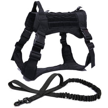 將圖片載入圖庫檢視器 Military Tactical Dog Harness German Shepherd Pet Dog Vest With Handle Nylon Bungee Dog Leash Harness For Small Large Dogs Puppy