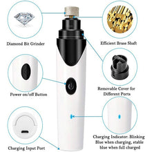 將圖片載入圖庫檢視器 Painless USB Charging Dog Nail Grinders Rechargeable Pet Nail Clippers Quiet Electric Dog Cat Paws Nail Grooming Trimmer Tools
