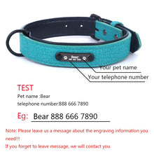 將圖片載入圖庫檢視器 Personalized Dog Collars adjustable Soft Leather Custom Dog Collar Name ID Tags For Cat puppy Large Dogs collar Pet Accessories