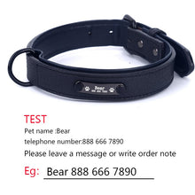 將圖片載入圖庫檢視器 Personalized Dog Collars adjustable Soft Leather Custom Dog Collar Name ID Tags For Cat puppy Large Dogs collar Pet Accessories