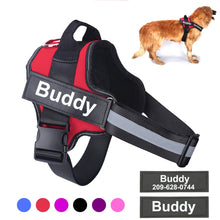 將圖片載入圖庫檢視器 Personalized Dog Harness NO PULL Reflective Breathable Adjustable Pet Harness For Small large Dog Harness Vest With Custom patch