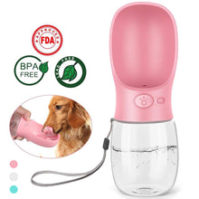 將圖片載入圖庫檢視器 Pet Dog Water Bottle Portable Drinking water feeder for Dogs Outdoor Travel Water Bottle Dogs Water Bowl Pet Supplies