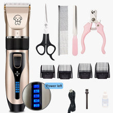 將圖片載入圖庫檢視器 Rechargeable Professional Hair Clipper (Pet/Cat/Dog/Rabbit) Hair Trimmer Dog Hair Clipper Grooming Shaver Set Pets Haircut Tool