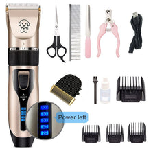 將圖片載入圖庫檢視器 Rechargeable Professional Hair Clipper (Pet/Cat/Dog/Rabbit) Hair Trimmer Dog Hair Clipper Grooming Shaver Set Pets Haircut Tool