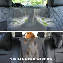 將圖片載入圖庫檢視器 Dog Car Seat Cover View Mesh Waterproof Pet Carrier Car Rear Back Seat Mat Hammock Cushion Protector With Zipper And Pockets
