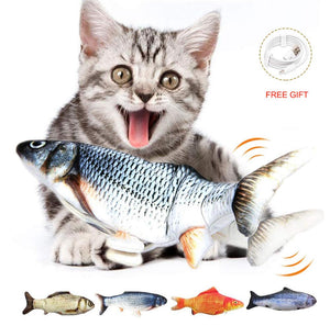 Electric Cat Toy Fish USB Charger Interactive Realistic Pet Cats Chew Bite Toys Catnip floppy Fish Cat toy Pet Supplies for Cats