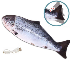 Electric Cat Toy Fish USB Charger Interactive Realistic Pet Cats Chew Bite Toys Catnip floppy Fish Cat toy Pet Supplies for Cats