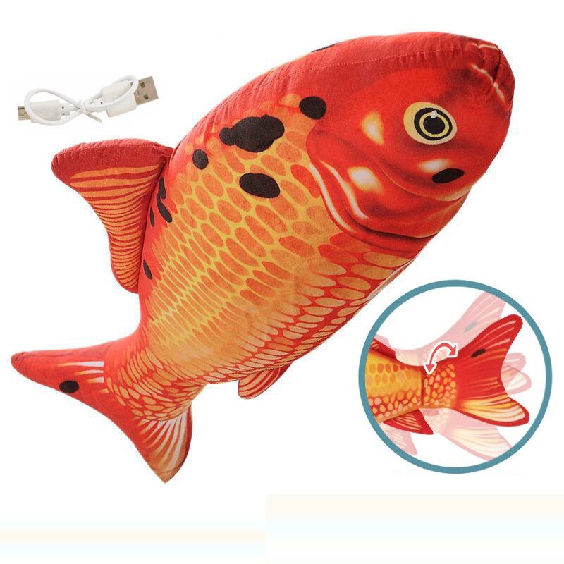 Electric Cat Toy Fish USB Charger Interactive Realistic Pet Cats Chew Bite Toys Catnip floppy Fish Cat toy Pet Supplies for Cats