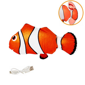 Electric Cat Toy Fish USB Charger Interactive Realistic Pet Cats Chew Bite Toys Catnip floppy Fish Cat toy Pet Supplies for Cats