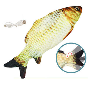 Electric Cat Toy Fish USB Charger Interactive Realistic Pet Cats Chew Bite Toys Catnip floppy Fish Cat toy Pet Supplies for Cats