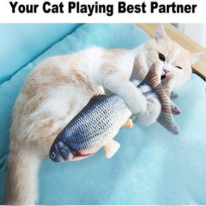 Electric Cat Toy Fish USB Charger Interactive Realistic Pet Cats Chew Bite Toys Catnip floppy Fish Cat toy Pet Supplies for Cats