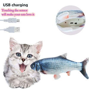 Electric Cat Toy Fish USB Charger Interactive Realistic Pet Cats Chew Bite Toys Catnip floppy Fish Cat toy Pet Supplies for Cats