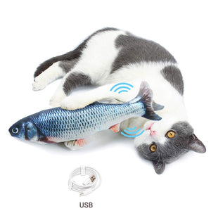 Electric Cat Toy Fish USB Charger Interactive Realistic Pet Cats Chew Bite Toys Catnip floppy Fish Cat toy Pet Supplies for Cats