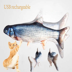 Electric Cat Toy Fish USB Charger Interactive Realistic Pet Cats Chew Bite Toys Catnip floppy Fish Cat toy Pet Supplies for Cats