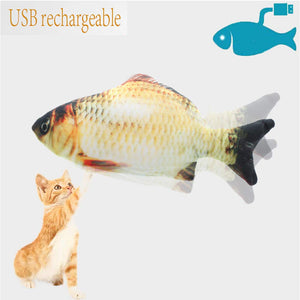 Electric Cat Toy Fish USB Charger Interactive Realistic Pet Cats Chew Bite Toys Catnip floppy Fish Cat toy Pet Supplies for Cats