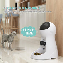 將圖片載入圖庫檢視器 Iseebiz 3L Automatic Pet Feeder With Voice Record Pets food Bowl For Medium Small Dog Cat LCD Screen Dispensers 4 times One Day

