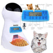 將圖片載入圖庫檢視器 Iseebiz 3L Automatic Pet Feeder With Voice Record Pets food Bowl For Medium Small Dog Cat LCD Screen Dispensers 4 times One Day
