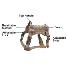 將圖片載入圖庫檢視器 Military Tactical Dog Harness German Shepherd Pet Dog Vest With Handle Nylon Bungee Dog Leash Harness For Small Large Dogs Puppy
