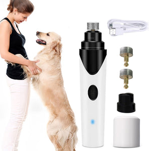 Painless  USB Charging Dog Nail Grinders Rechargeable Pet Nail Clippers Quiet Electric Dog Cat Paws Nail Grooming Trimmer Tools