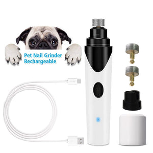 Painless  USB Charging Dog Nail Grinders Rechargeable Pet Nail Clippers Quiet Electric Dog Cat Paws Nail Grooming Trimmer Tools