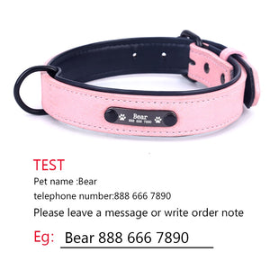 Personalized Dog Collars adjustable Soft Leather Custom Dog Collar Name ID Tags For Cat puppy Large Dogs collar Pet Accessories