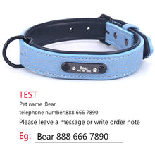 將圖片載入圖庫檢視器 Personalized Dog Collars adjustable Soft Leather Custom Dog Collar Name ID Tags For Cat puppy Large Dogs collar Pet Accessories
