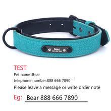 將圖片載入圖庫檢視器 Personalized Dog Collars adjustable Soft Leather Custom Dog Collar Name ID Tags For Cat puppy Large Dogs collar Pet Accessories
