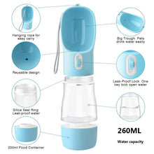將圖片載入圖庫檢視器 Pet Dog Water Bottle Portable Drinking water Feeder Bowl dog cat food feeding for Puppy dog cat Outdoor Walking Travel Supplies
