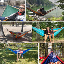 將圖片載入圖庫檢視器 Upgrade Camping Hammock Outdoor Tourist Hanging Hammocks Portable Parachute Nylon Hiking Hammock For Backpacking Travel
